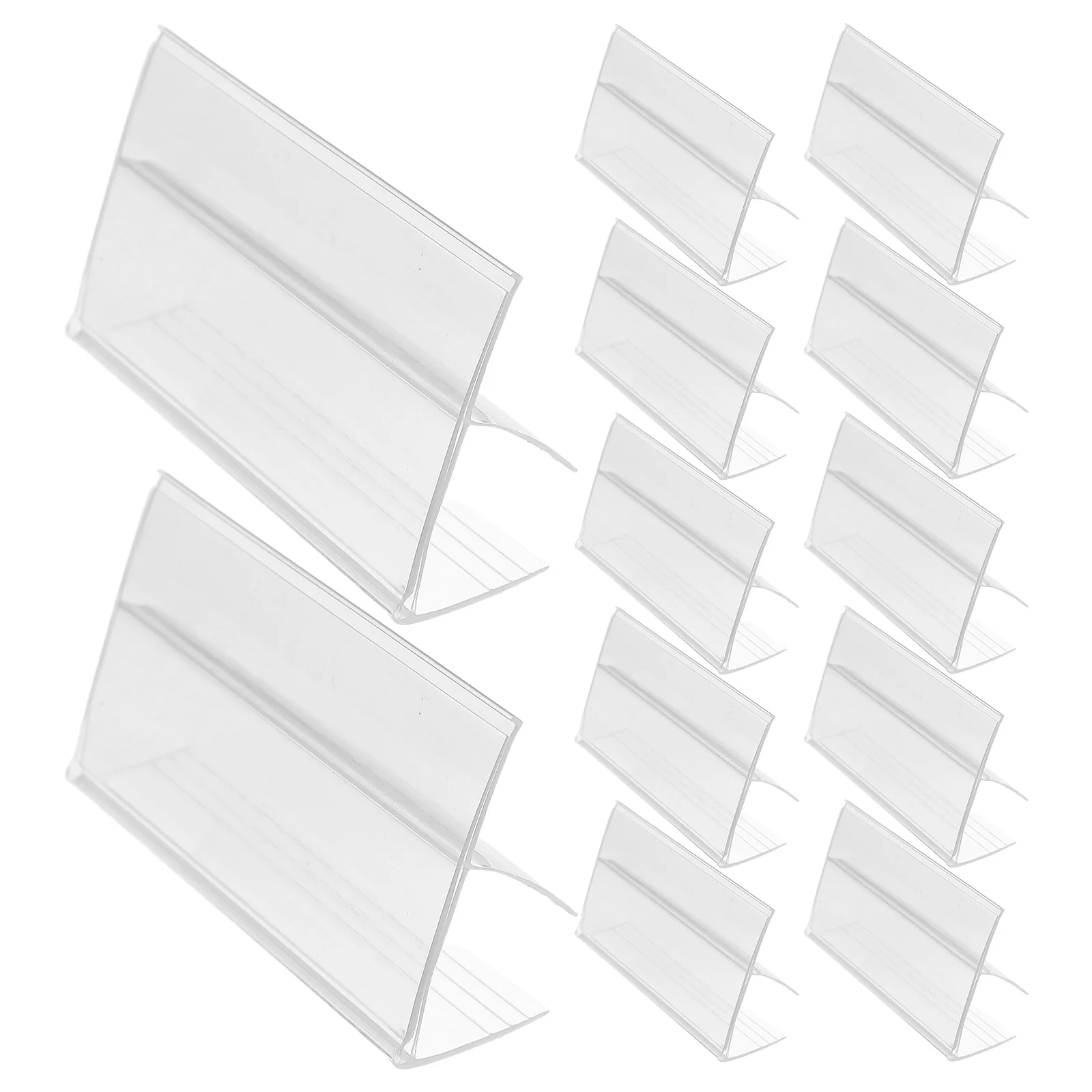 

100pcs Shelf Label Holder Clear Plastic Merchandise Sign Display Clips Reusable Supermarket Retail Store Pvc Material