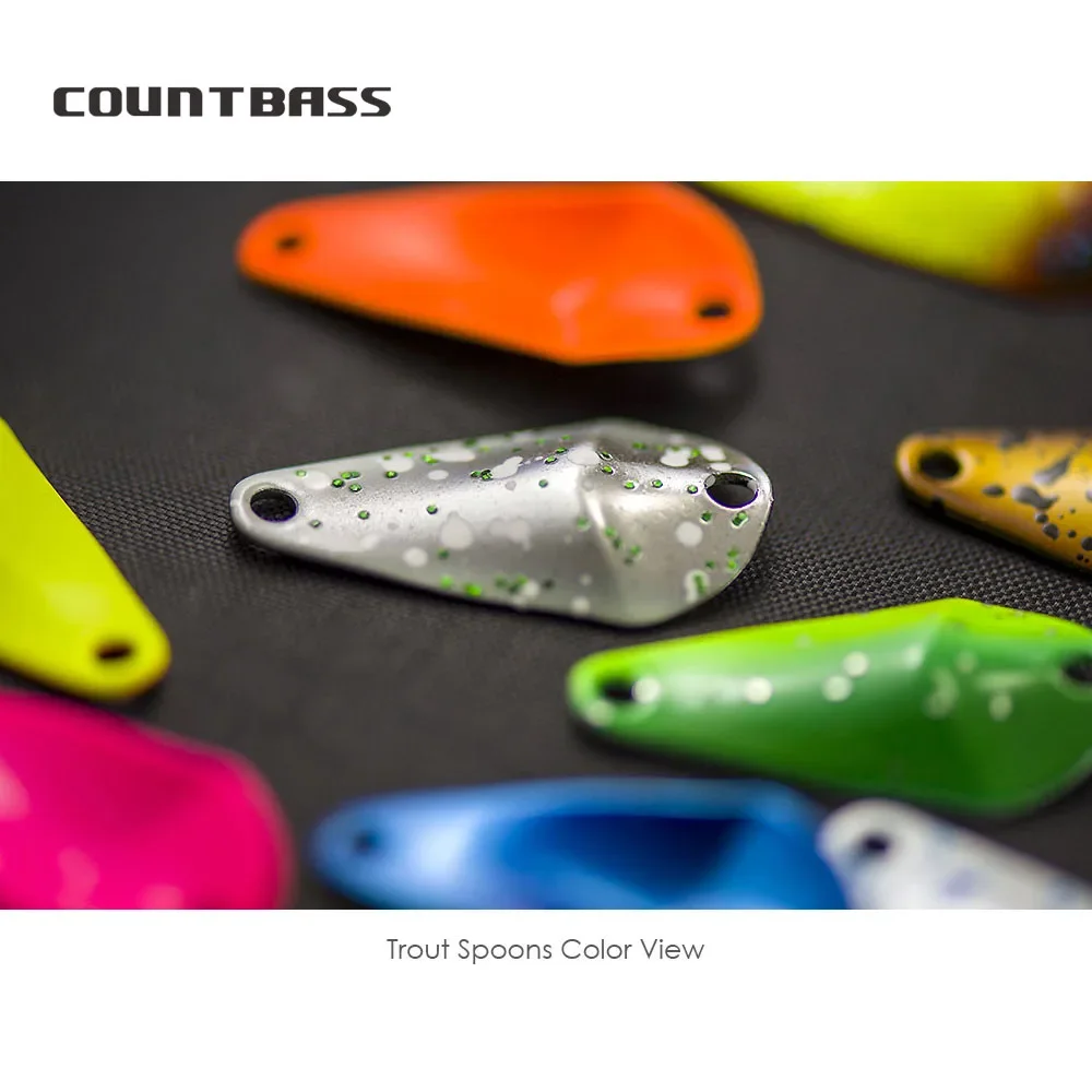 COUNTBASS 3/64oz 1.5g Casting Spoon With Barbless Hook Salmon Trout Pike Bass Metal Brass Fishing Lures