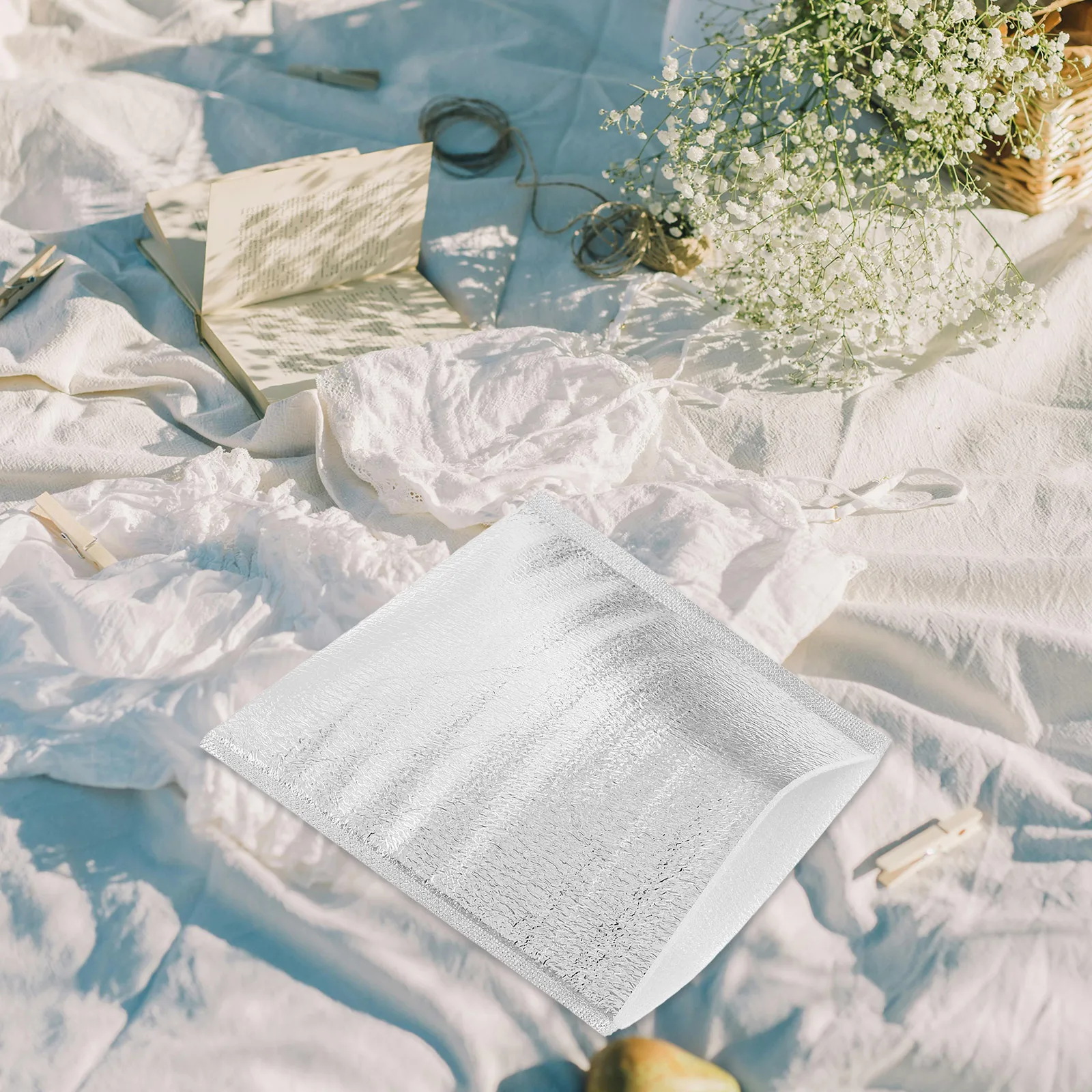 

100 шт. изолированные пакеты толщиной 25 см x 25 см, 2 мм, многоразовые термопрокладки из алюминиевой фольги для пикника, путешествий, хранения