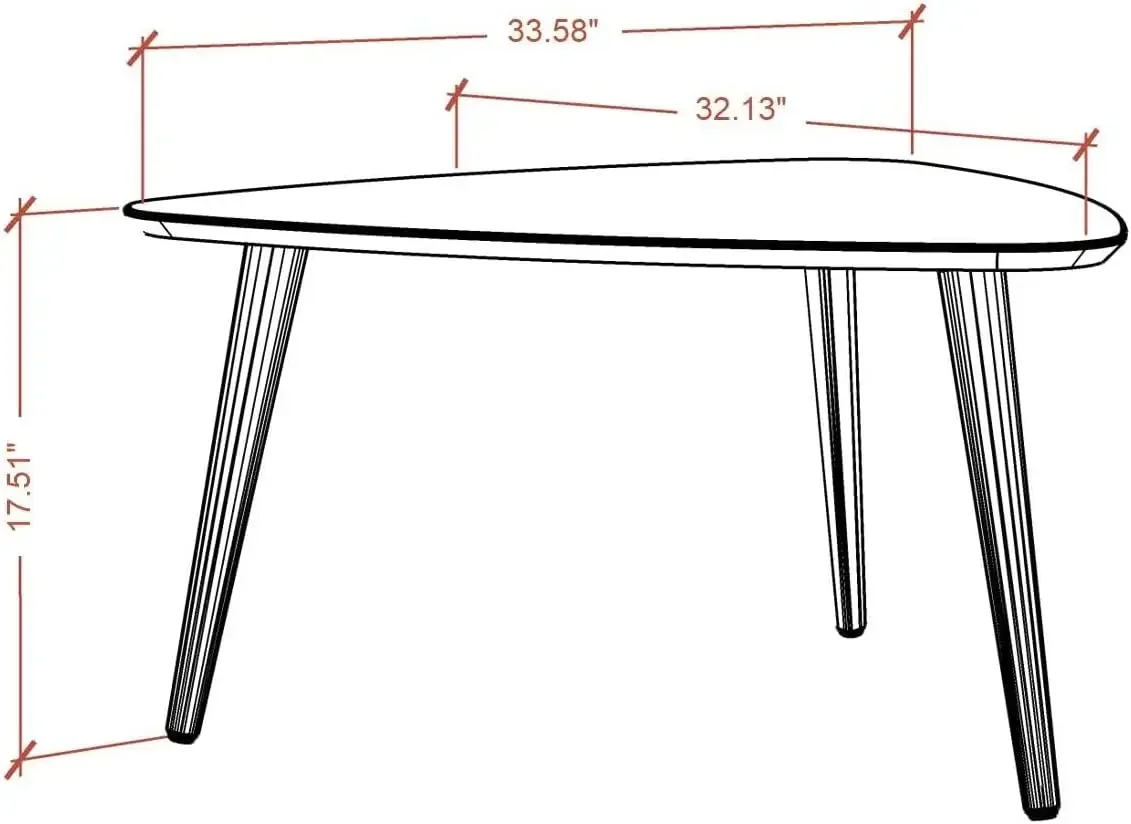 Niedriger Triangel-Couchtisch von Utopia, gebrochenes Weiß