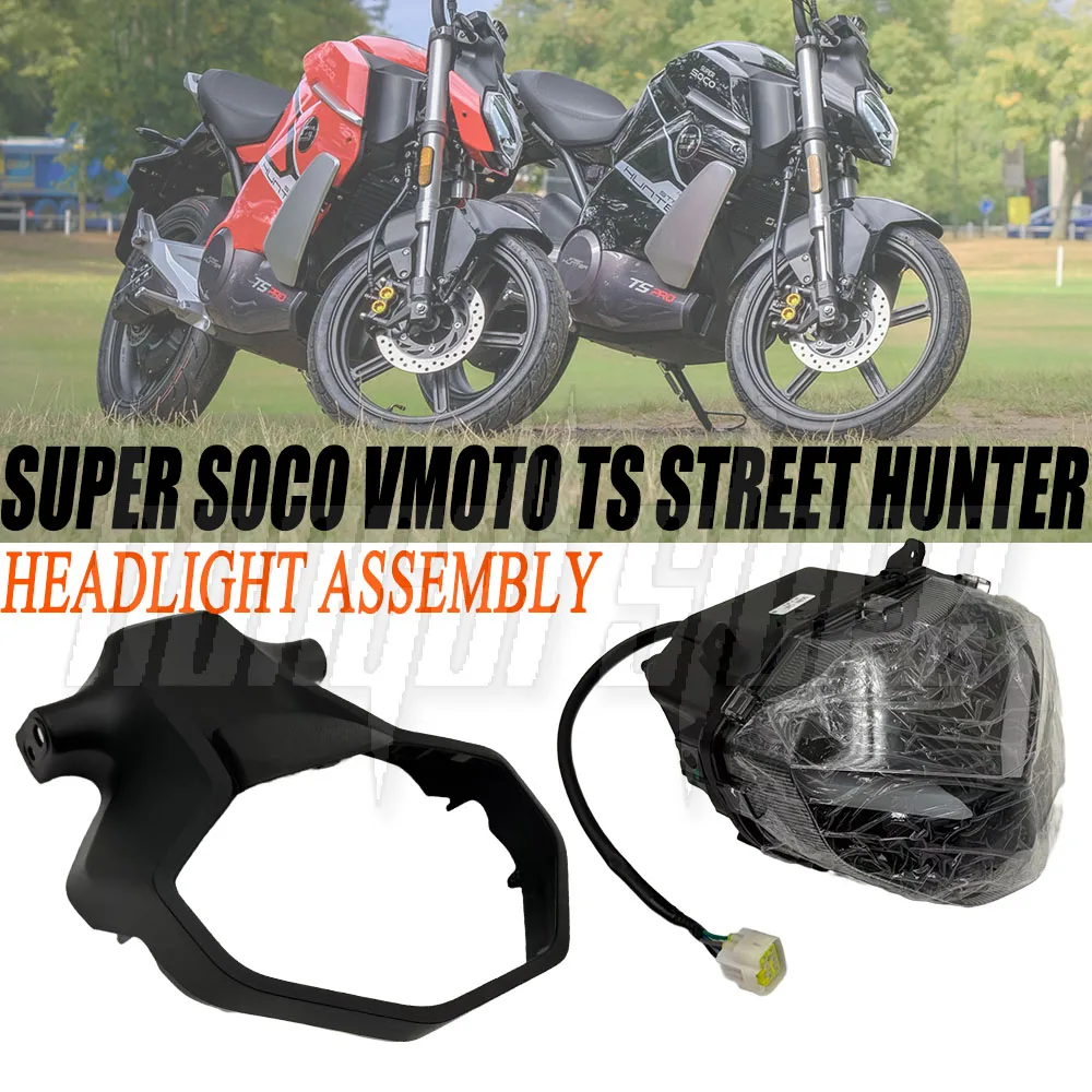 

For Super Soco VMOTO TS Street Hunter TsStreet Front Head Light Signal With Bulb Bracket Assembly Headlight assembly