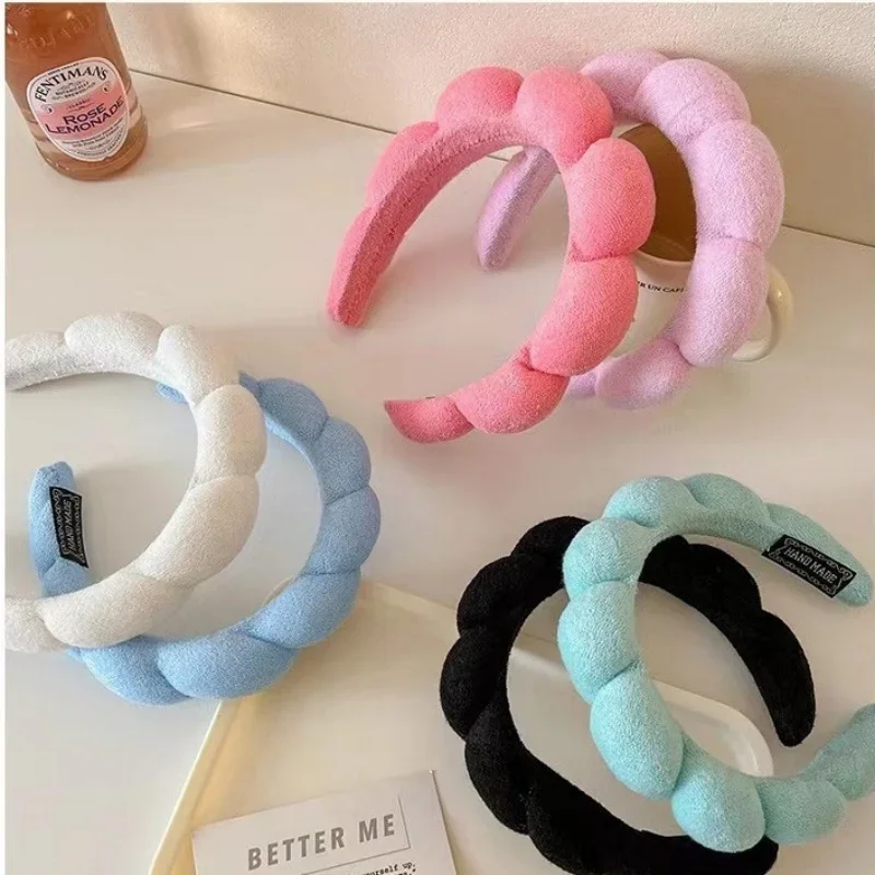 

Cloud Hair Hoops for Women in Europe and America High Head Top Wash Face Hoops Towels Velvet Headwear High End Hair Hoops