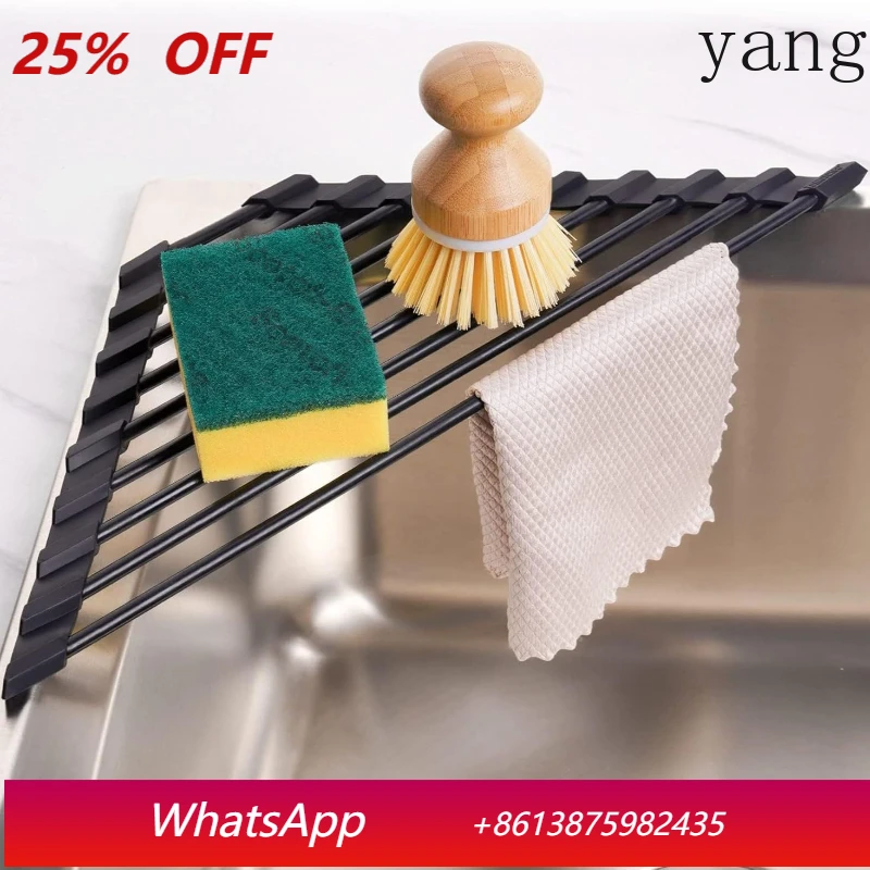 

LH Kitchen Drain Mat Foldable Storage Sink Corner Drying Rack Dish Drainer