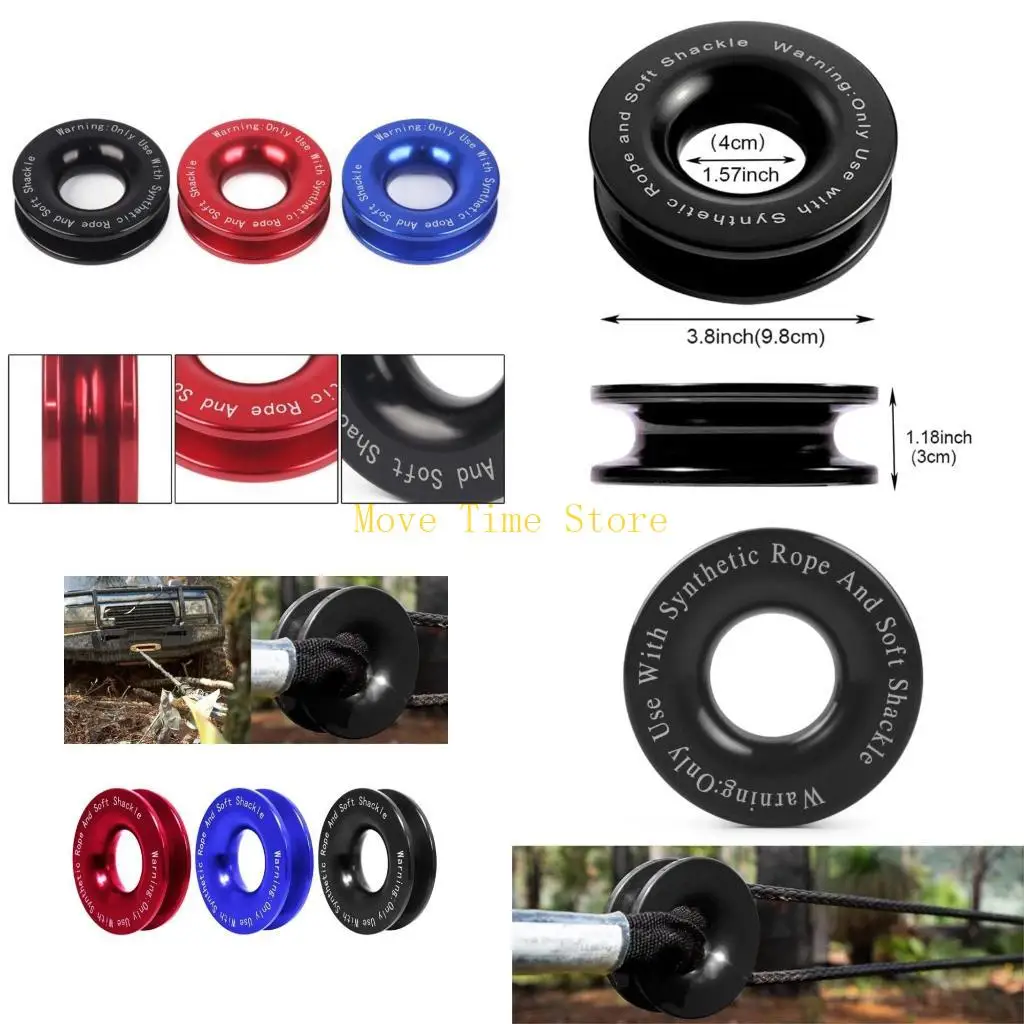 92ME Portable Winch Snatchs Block Pulley Towing Rings Aluminum Alloy Snatchs Recovery Rings for SUV Truck Vehicle Towing
