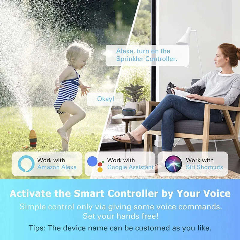 TINO WiFi Smart Sprinkler Controller 4/6/8-Zone Garden Watering System Programmer Drip Home Irrigation Timer Tuya Smart Life