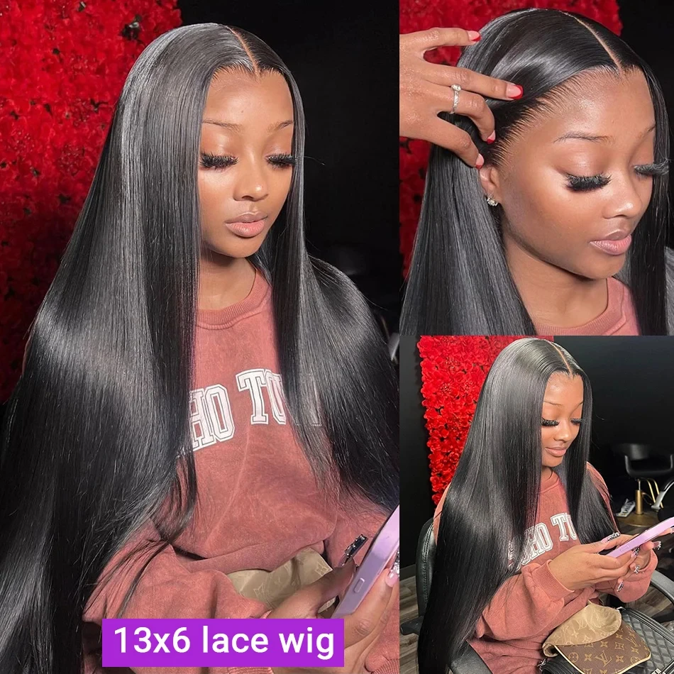 4x4 5x5 Closure Straight Wig 40 Inch Human Hair Wigs Straight Lace Front Wigs For Women13x4 Hd Transparent Frontal Wig On Sale