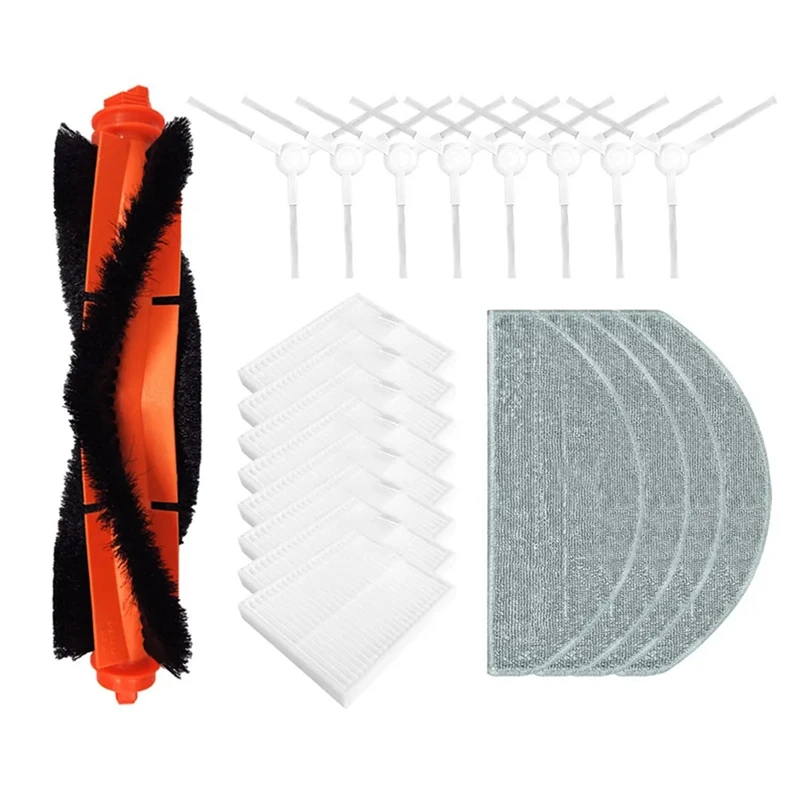 แผ่นกรอง HEPA สำหรับหุ่นยนต์ดูดฝุ่น Xiaomi E10 E12 B112ลูกกลิ้ง C103แผ่นกรอง HEPA สำหรับเปลี่ยนอะไหล่ผ้าเช็ดพื้นอุปกรณ์เสริมอะไหล่