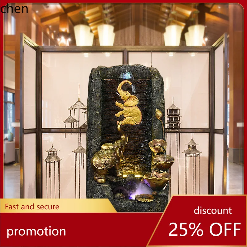 

HTRockery Fountain Water Flow Ornament Elephant Wealth Attracting Floor-standing Entrance Home Decor Water Flow Device Wholesale
