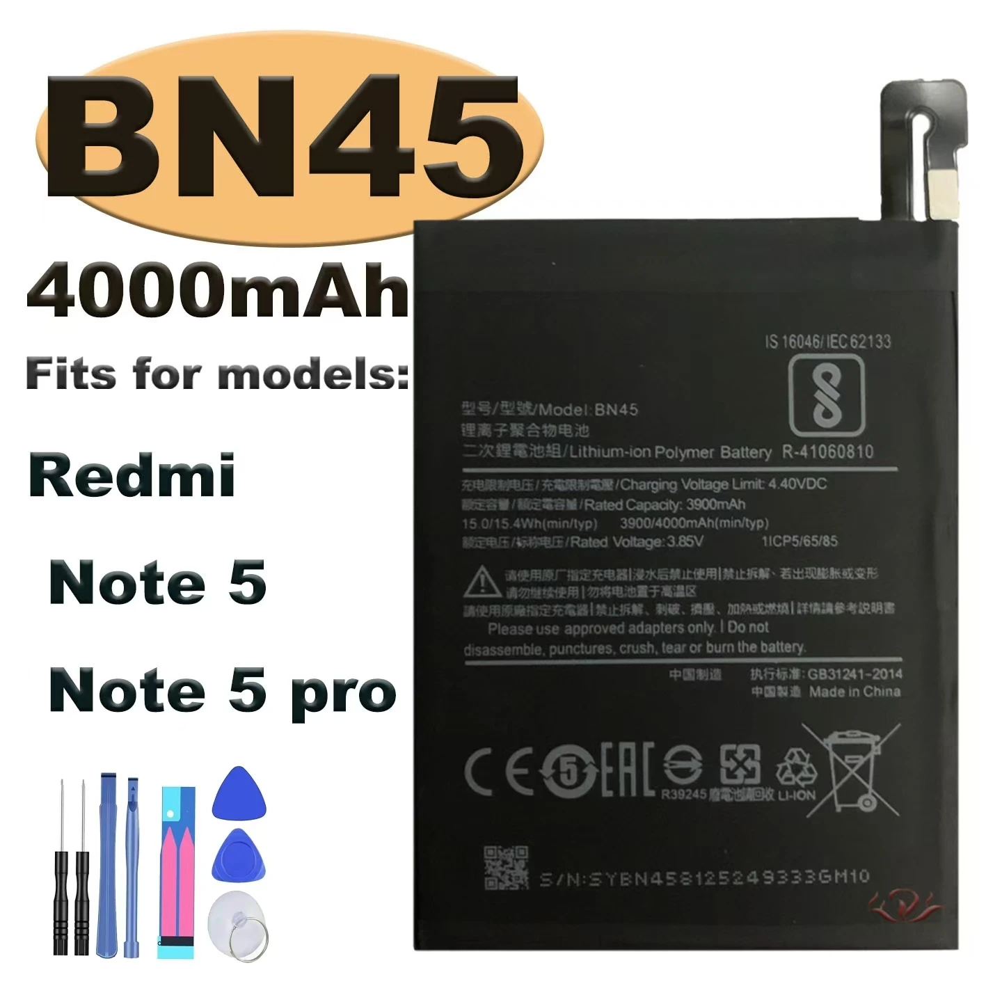 

Батарея для сотового телефона Redmi Note 5 Note 5pro BN45, замена батареи сотового телефона, инструменты для отправки