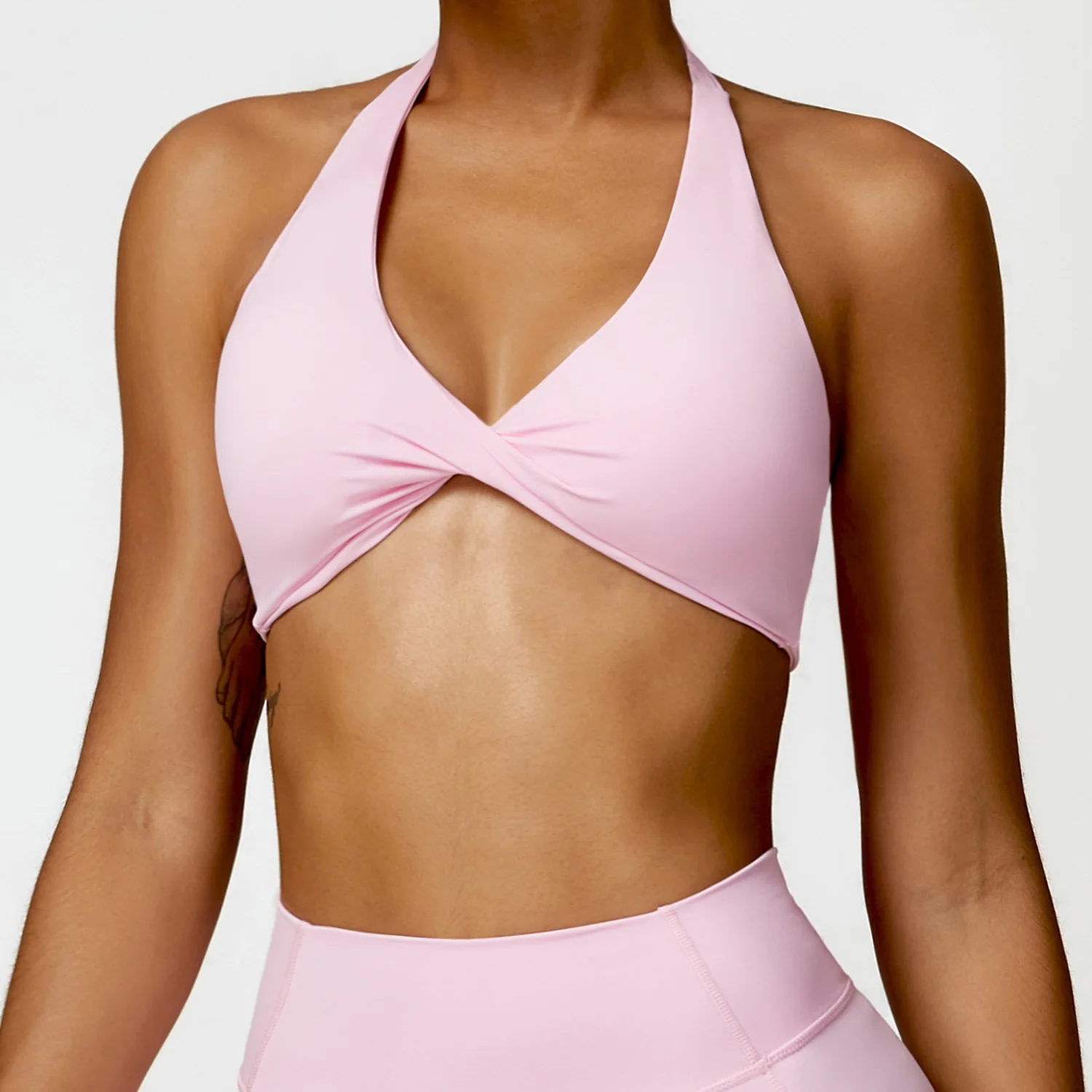 

Pink Black Sexy Fitness Women's Gym Clothes 2025 Yoga Wear Sporty Woman Top Workout Female Bra Tennis Invisible Bra Underwear