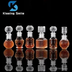 1/6/12Pcs Whisky Glass Liquor Bottle 50/100/120ml French Carved for Alcohol Wedding Gifts Wine Mini Container Storage Favour Set