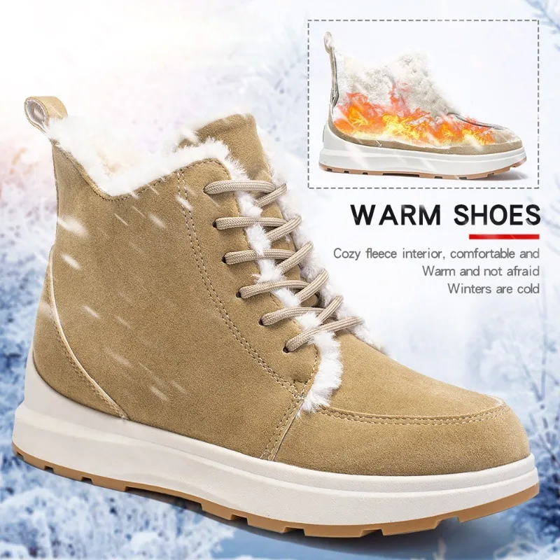 Botines de nieve para mujer, zapatos de plataforma con cremallera lateral, cálidos e informales, de felpa, antideslizantes, de Color sólido, para invierno, novedad de 2023