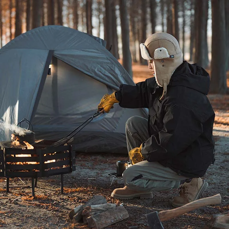 Imagem -03 - Shinetrip-carbon Fire Tongs para Acampamento ao ar Livre e Piquenique Anti-escaldante Espessamento Clipe de Fogo Leve e Portátil Aço Carbono Fire Tongs