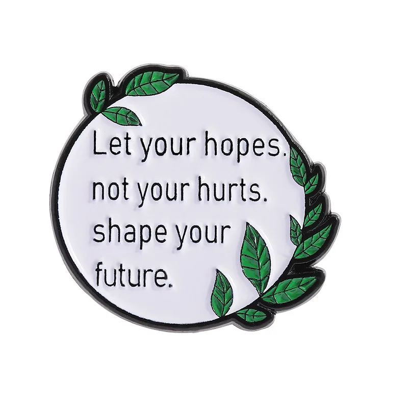 Cartoon Celebrity Quotes Brooch Geometric Circle English Letter Shape Brooch Accessories Student Bag Accessories Badge Lapel Pin