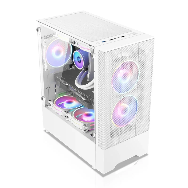' for  M-ATX/ITX Desktop Case Tempered Glass Laptop PC Case Support 240 Water Cooled Side Computer Casing Gaming Case
