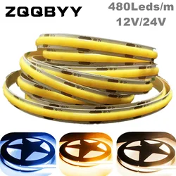 12V/24V pasek kolb 8MM FOB listwa świetlna LED 480 diody LED o dużej gęstości taśma światło szafkowe 3000K 4000K 6000K światła