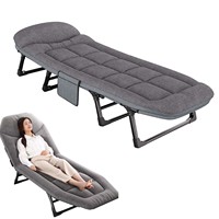 Outdoor Camping Folding Bed Portable Leisure Chair Comfortable Soft Pillow Home Multifunctional non-slip Recliner Guest Bed
