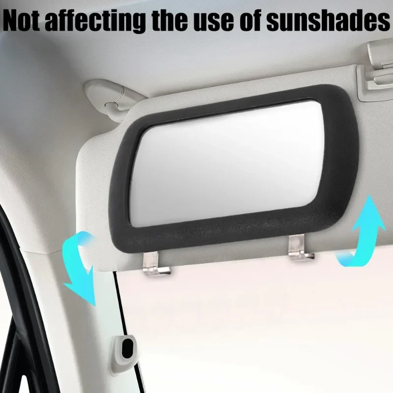 Portable Car Sun Visor Clip Touch Up Mirror Decorative Mirror Sun Visor High-definition Glass Makeup Mirrors Parts Accessories