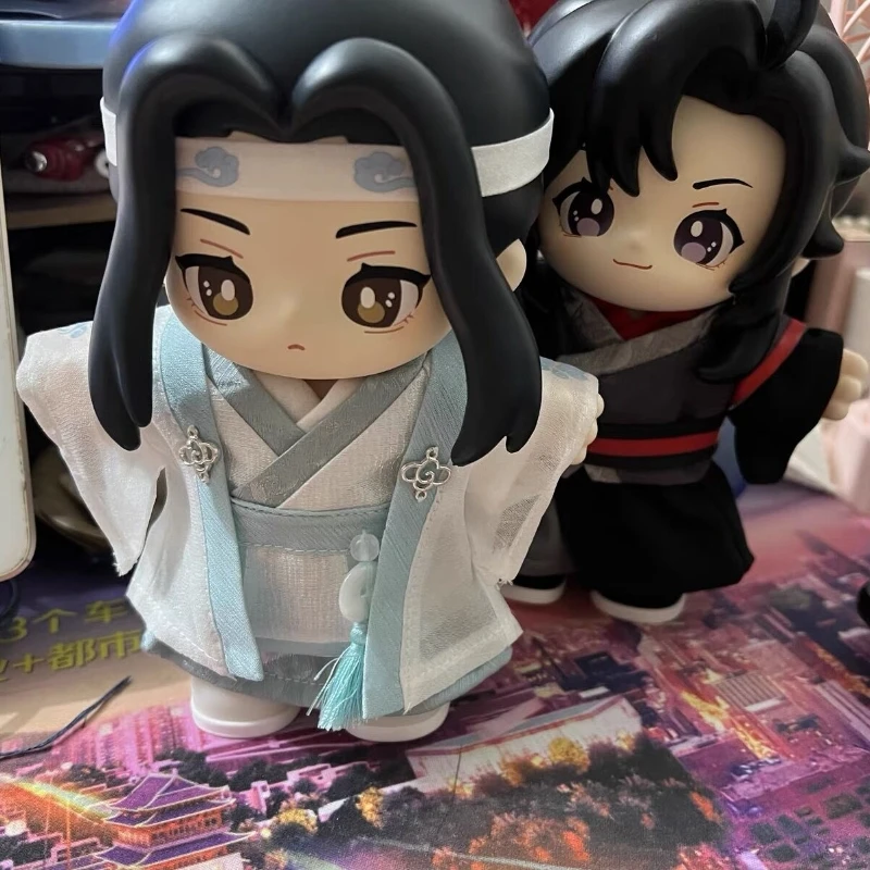 Genuine 18cm Mo Dao Zu Shi Wei Wuxian Lan Wangji Anime Figurion Minidoll Cartoon Model Animation Collectiable Decor Gifts Dolls