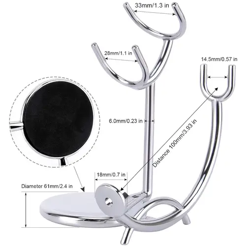 Imagen 2 del producto Soporte de afeitado de diseño de acero inoxidable y tazón de jabón de afeitado, irrompible y resistente al óxido para un afeitado suave en húmedo