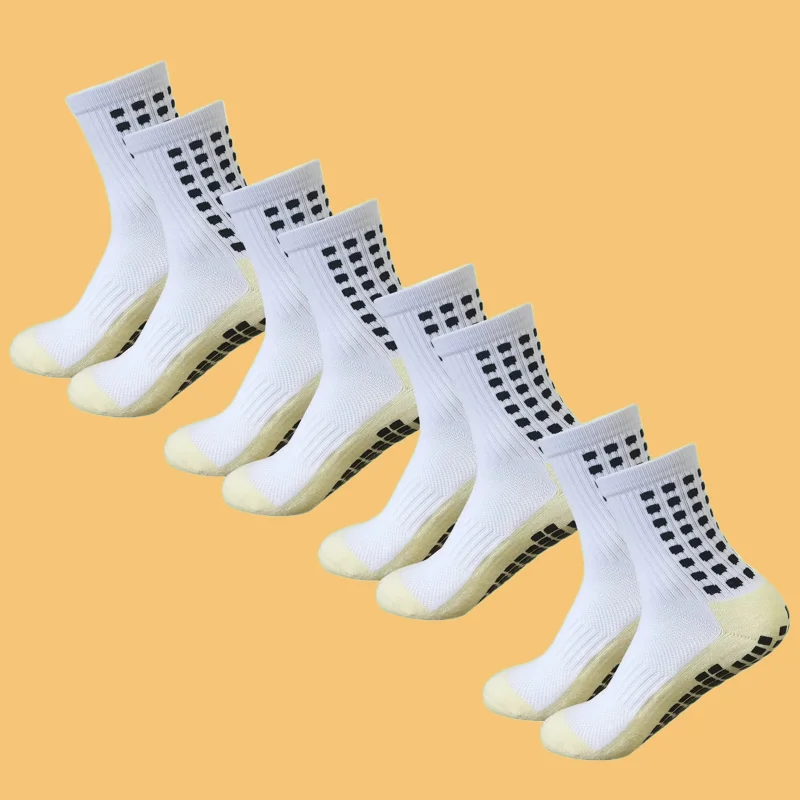 

4/8 Pairs Anti Slip Football Basketball Sports Grip Socks Running Soft 2024 Fashion Sports High Quality Socks Men's Soccer Socks