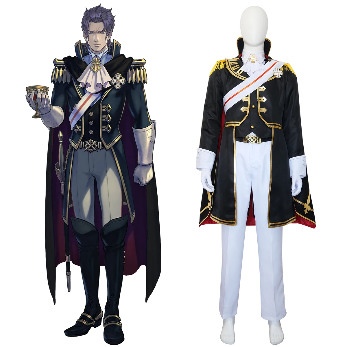 Costume de cosplay The Great Ace Attorney Barok van Zieks, tenue uniforme de Reaper of the Bailey