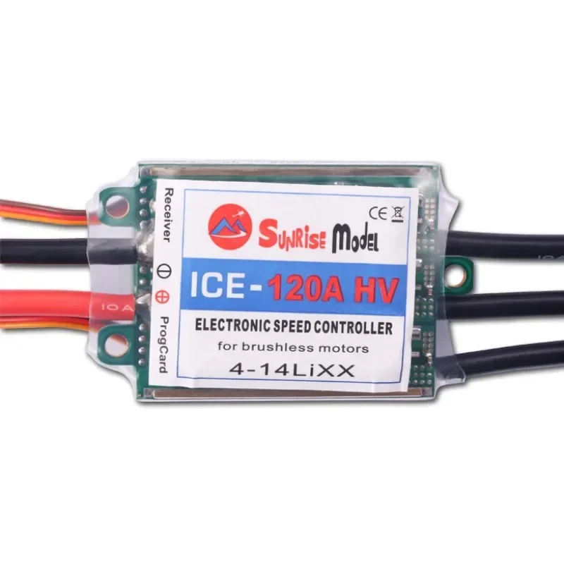 

Электронный регулятор скорости SunriseModel ICE 120A HV 4-14S LIPO, ESC для бесщеточного двигателя, вертолета, самолета на дистанционном управлении, запчасти «сделай сам»