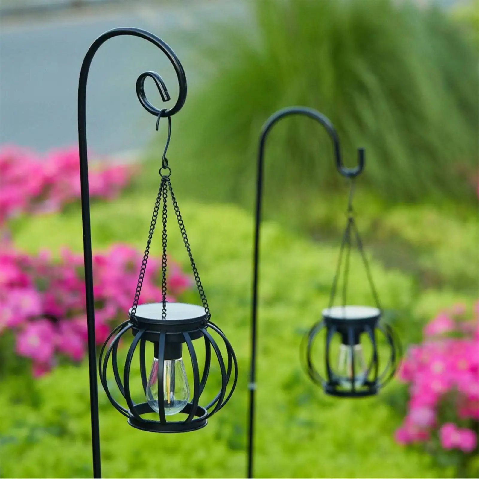 

Solar Lantern 2 Piece With Hook And Chain Hangable Light Solar Lantern Outdoor For Balcony Backyard Patio Driveway Walkway Lawn