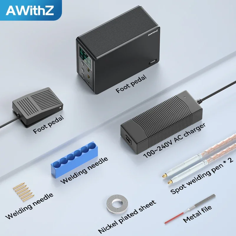 Awithz-調整可能なポータブルスポット溶接機,LCDスクリーン付き溶接機,電話修理,バッテリーパック溶接,99ギア,1mm