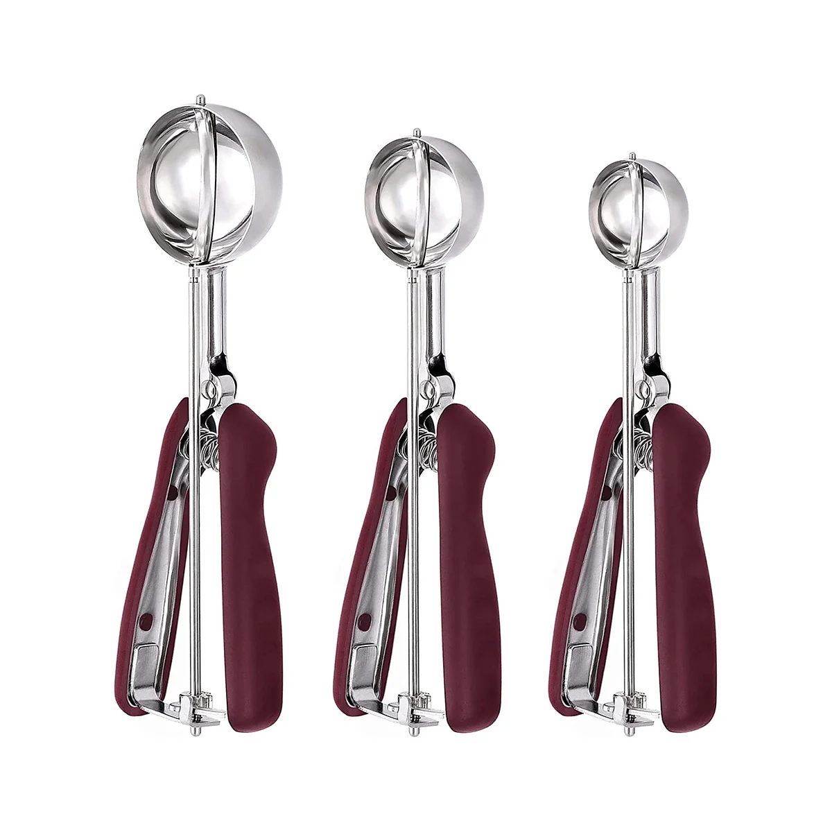 Cookie Scoop for of 3, Ice Cream Scoop Stainless Steel, Cookie Dough Scoop, Cupcake Scoop, Meatball Scoop