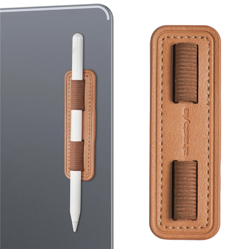 Universal Stylus Pen Holder Sticker for Pencil for Table Touch Pen M-Pencil Anti-Lost Case -Brown