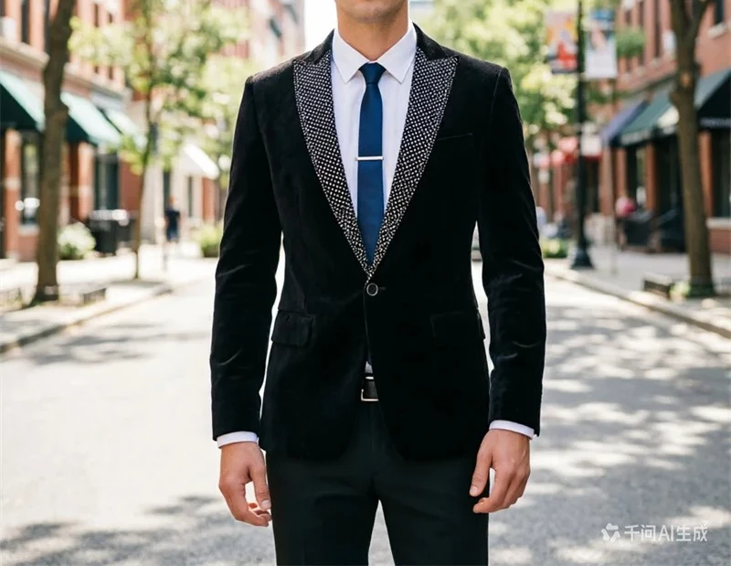 

New Red Men's Gold Velvet Suit Jacket, Blue Single Button Slim Fit Sports Jacket, Business and Social Wedding Ball Dress Jacket