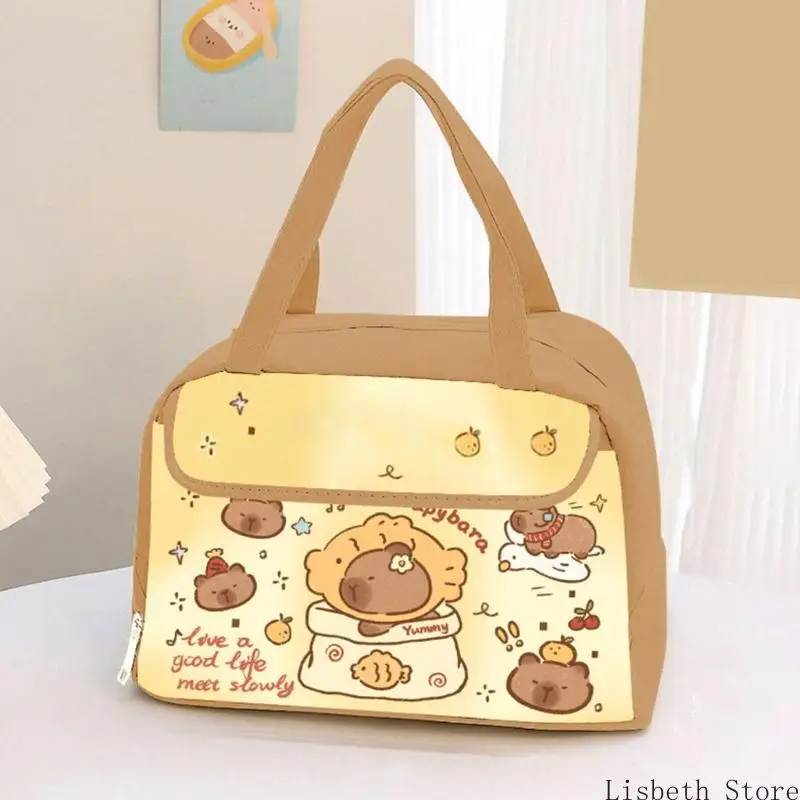 124A Túi ăn trưa của sinh viên cách nhiệt hoạt hình không thấm nước Capybara in dễ bảo trì