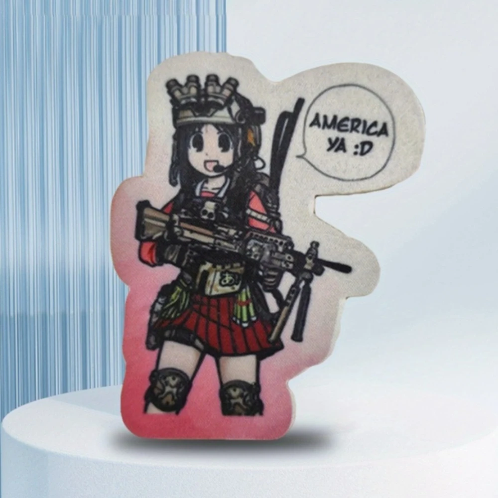 

"AMERICA YA :D" Anime Morale Tactical Patch Printed Hook & Loop Patches for Clothing Military Army Backpack Sticker Outdoor Gear
