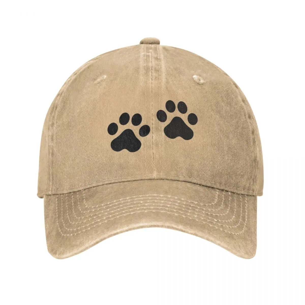 Black Paw Prints Baseball Cap Dog Collar Fashion Women Men Washed Trucker Hat Wholesale Custom Logo Outdoor Sport Baseball Caps