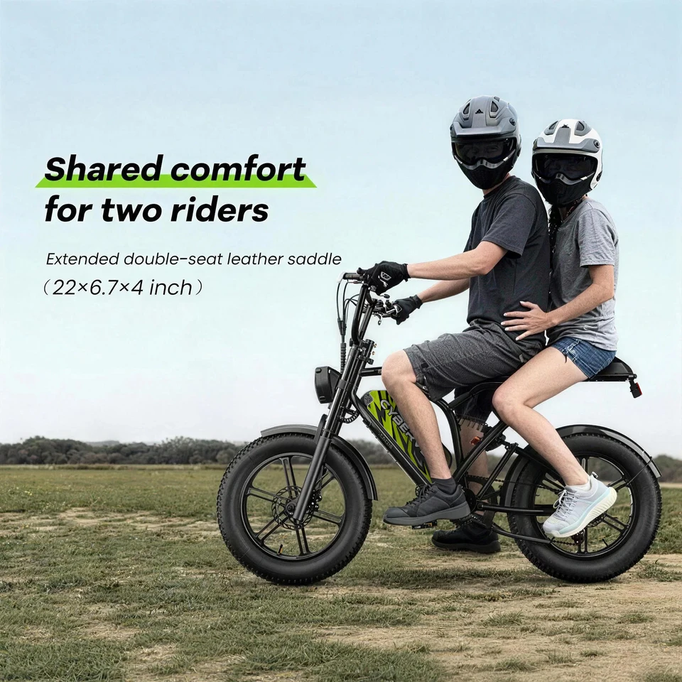 Cybervelo 1000W Adults Electric Dirt Bike 20 Inch Fat Tire All-Terrain E-Bike Max 30MPH 48V 20AH/30AH Large Removable Battery Off Road Ebike EK11 image 8