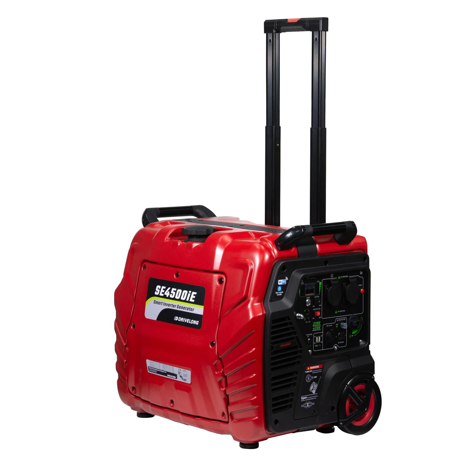 4-Stroke Single Cylinder 3kw/4kw APP Remote Portable Digital Inverter  Generator With Wheels Trolley Petrol Engine