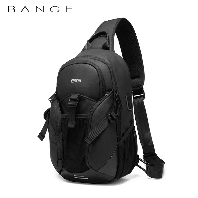 BANGE  Chest Bag Men Travel Waterproof Leisure Business Chest Sports Packs Messenger Shoulder Sling Running Bag men\'s