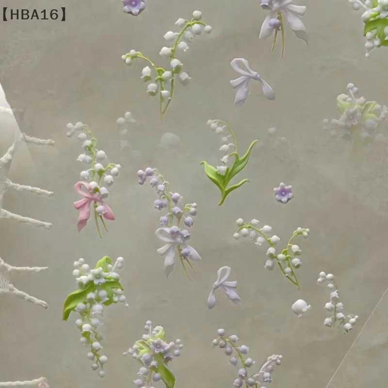 itariaHBA16 ParqueFlowers Series 3D gebogene Nagelform Lily Of The Valley Lotusblume Diy High Tranparent Nail Templates Nail Mold Art