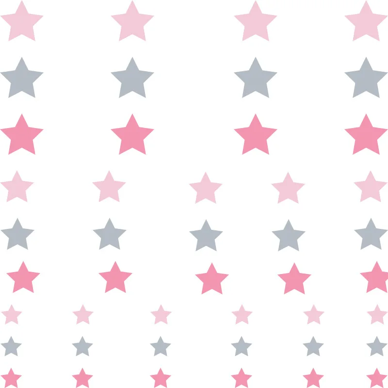 Pink Stars Wall Stickers Removable Nursery Home Decoration for Kids Rooms Girls Bedroom Vintage Garden Vinyl Interior Decal