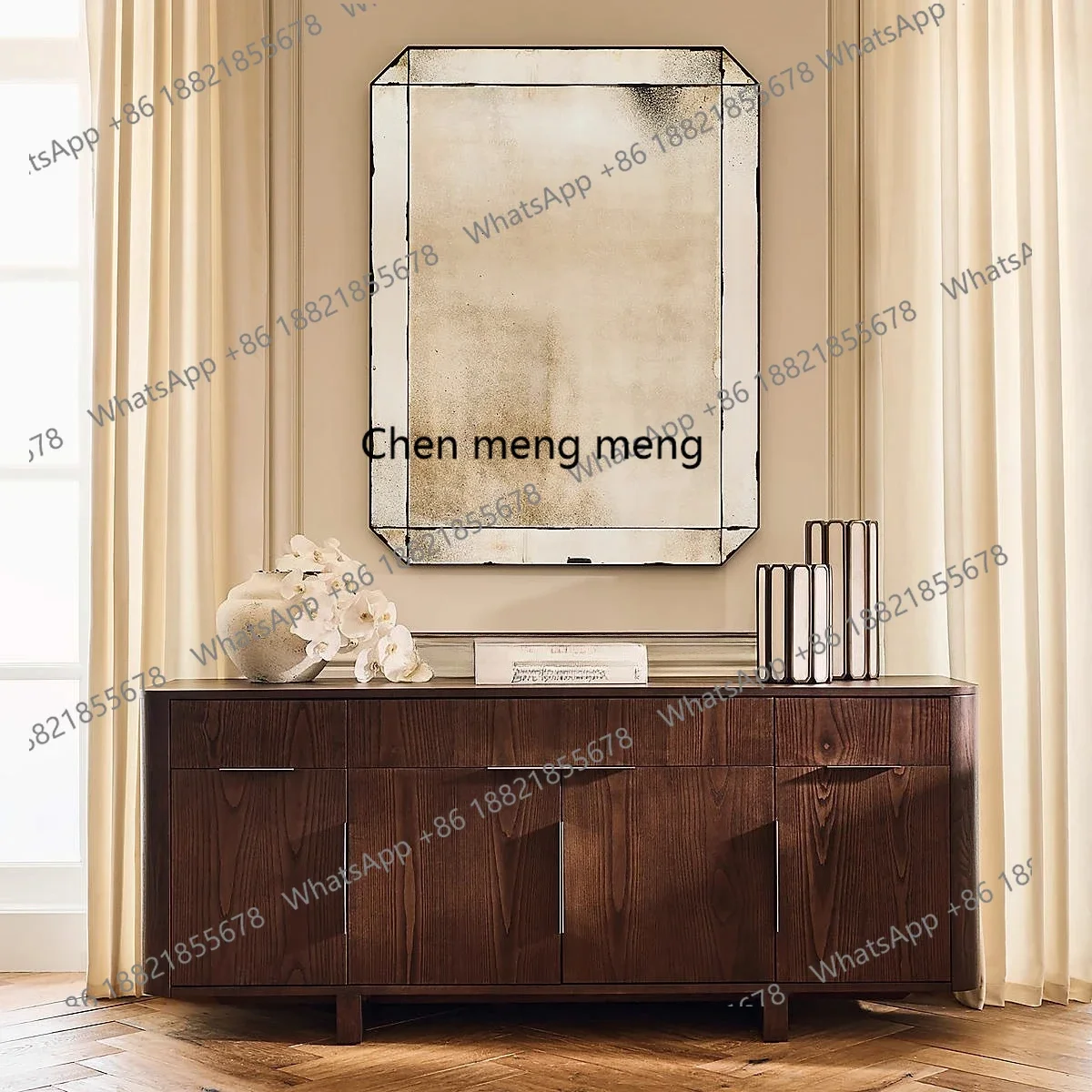 

X Creative side cabinet Hotel clubhouse Solid wood entrance, cafe, storage, TV cabinet