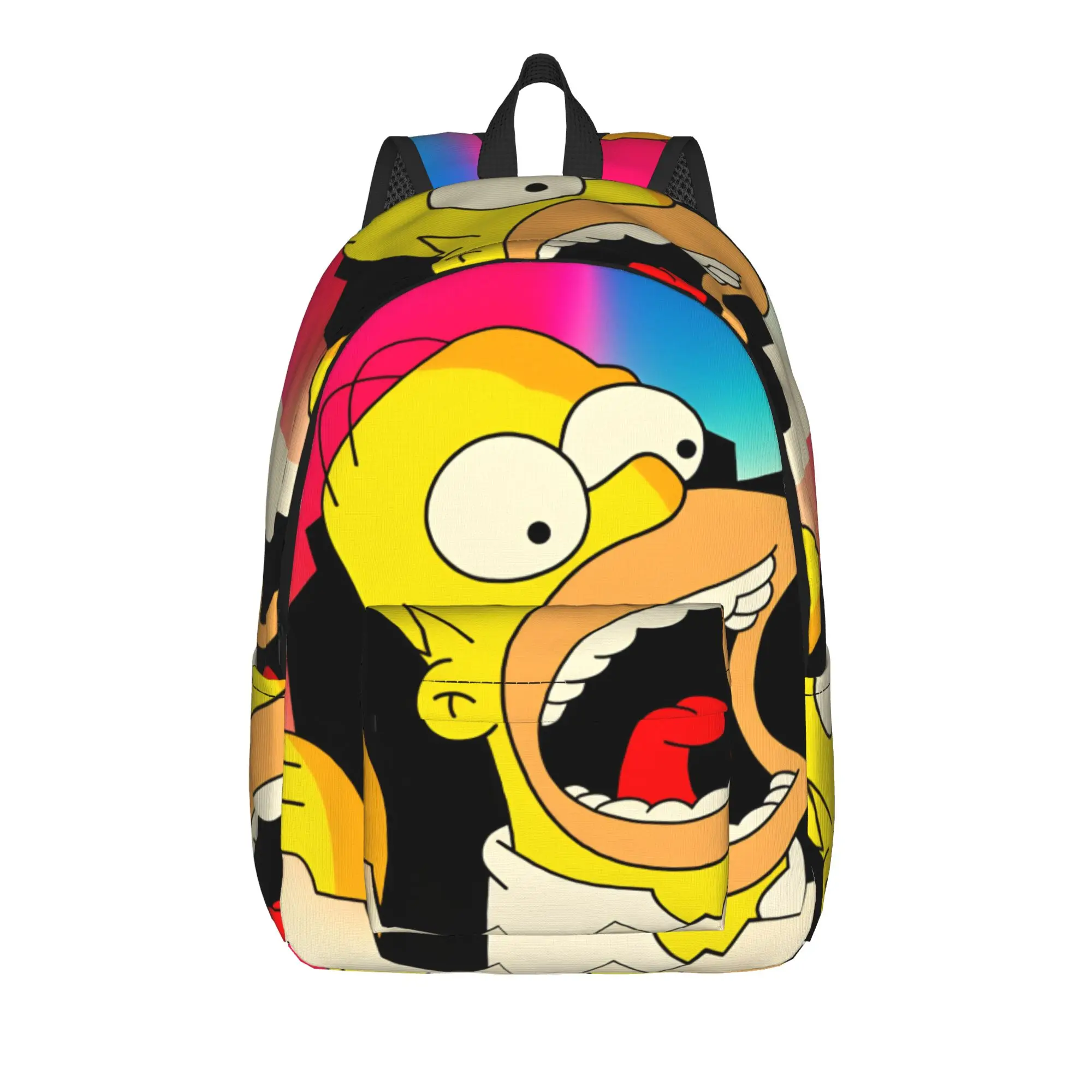 Homer S-Simpsons Breakout Wall Backpack  Daily Backpacks Boy Girl Colorful Large High School Bags Streetwear Rucksack