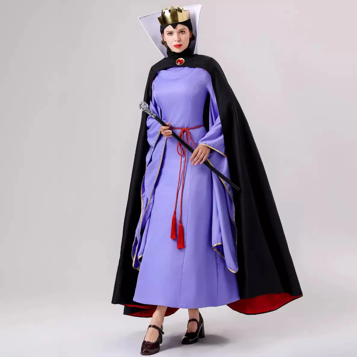 

Woman's Halloween Cosplay Party Anime Classic Fairy Tale Princess Evil Magic Mirror Queen Costume Palace Masquerade Purple Dress