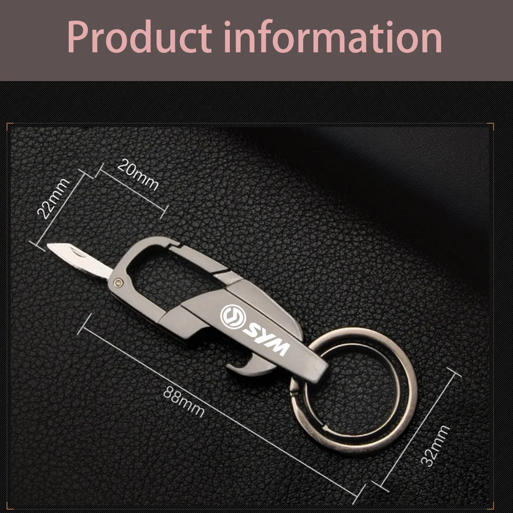 For Sanyang Motor SYM Titanium Motocar KeyChain Super Lightweight Titanium EDC Tool Keychain Hanging Buckle Motorcycle Key Chain