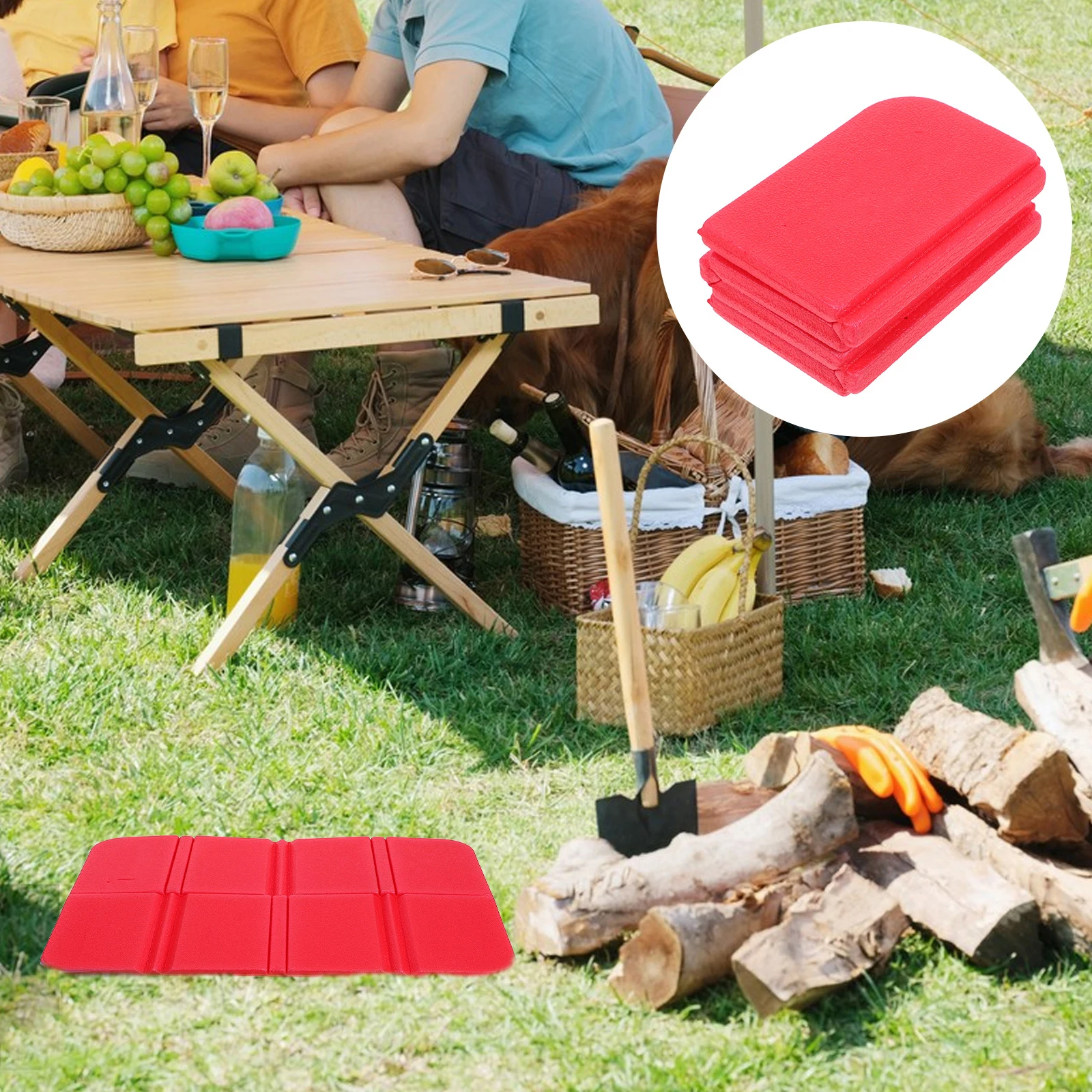 

Seat Cushion Moisture -proof Foldable Sitting Mat Folding Resting Outdoor Red Travel