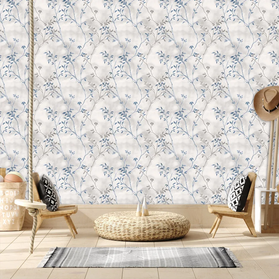 18+ Retro Wallpaper for Living Room Bed Walls Papers Mural Decor Botanical Vintage Floral Branch Pattern, Self Adhesive Optional