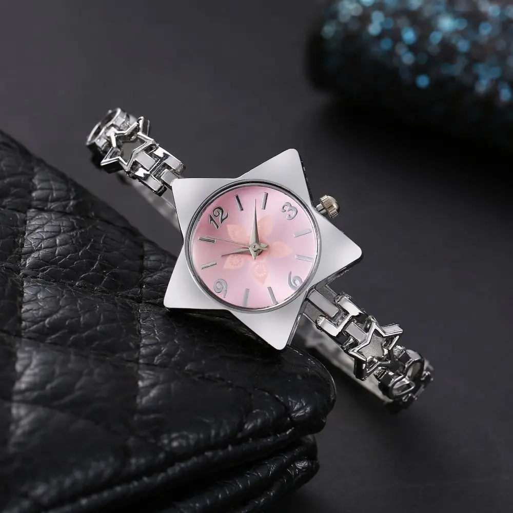 Luxury Zinc Alloy Star Watch Y2k Charm Gold Silver Star Shape Bracelet Wristwatch Simple Chain Watches Decoration