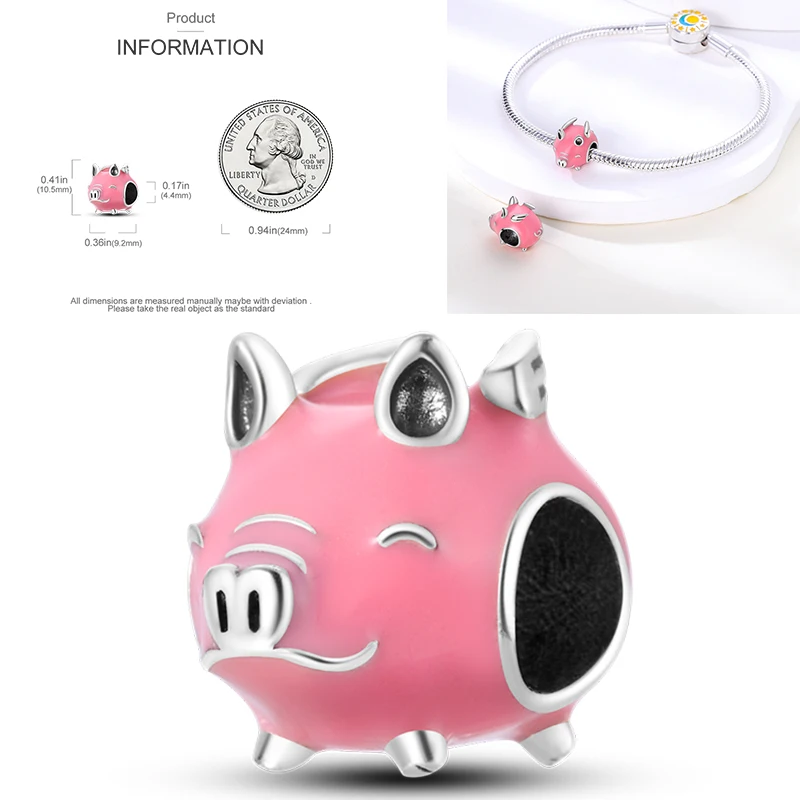 2026 Neuer Rosa Charm aus 925 Sterling Silber, Herz-Schleife-Parfüm-Rosen-Perlenanhänger, passend für europäische Armbänder, DIY, romantisches Geschenk für Frauen – Detail 14