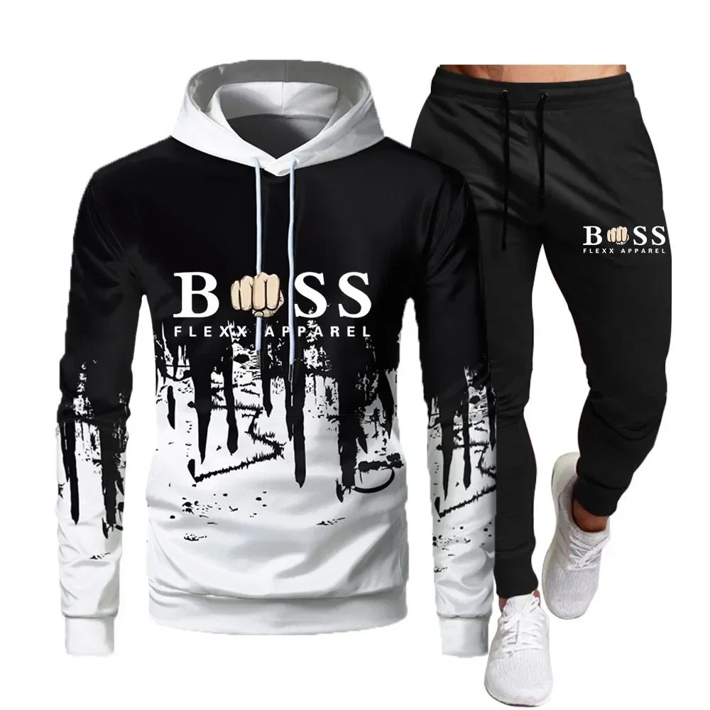 Men\'s Sportswear Tracksuit, Hoodies, Sweatshirts, Sweatpants, 2 Piece Sets, Jogging, Male Fashion, Fall, Winter, New Brand, 2023