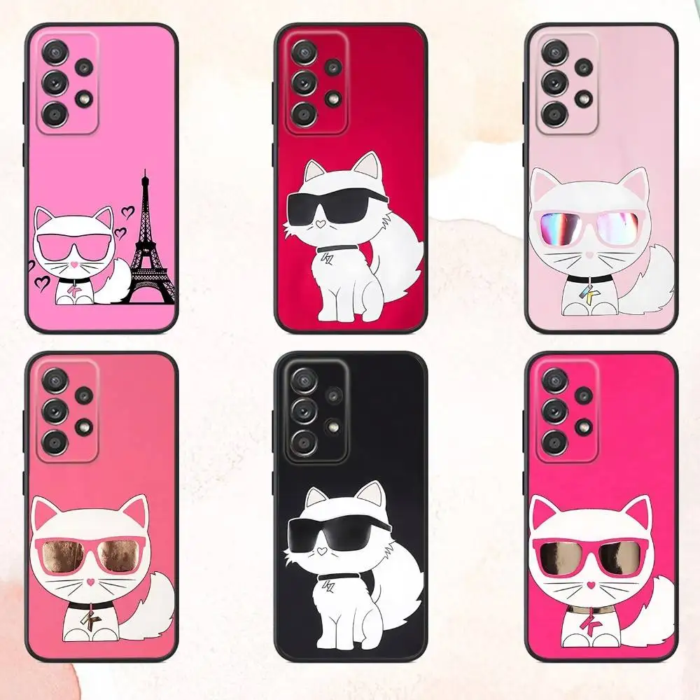 

Phone Case For Samsung S25,S24,S21,S22,S23,S30,Ultra,S20,Plus,Fe,Lite,Note,10,9,5G Fashion COOL CatS Black Cover